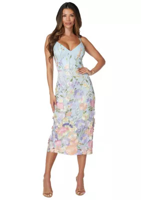 Floral Embroidered Midi Dress | Belk