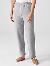 Soft Wool Flannel Tapered Ankle Pant | Eileen Fisher