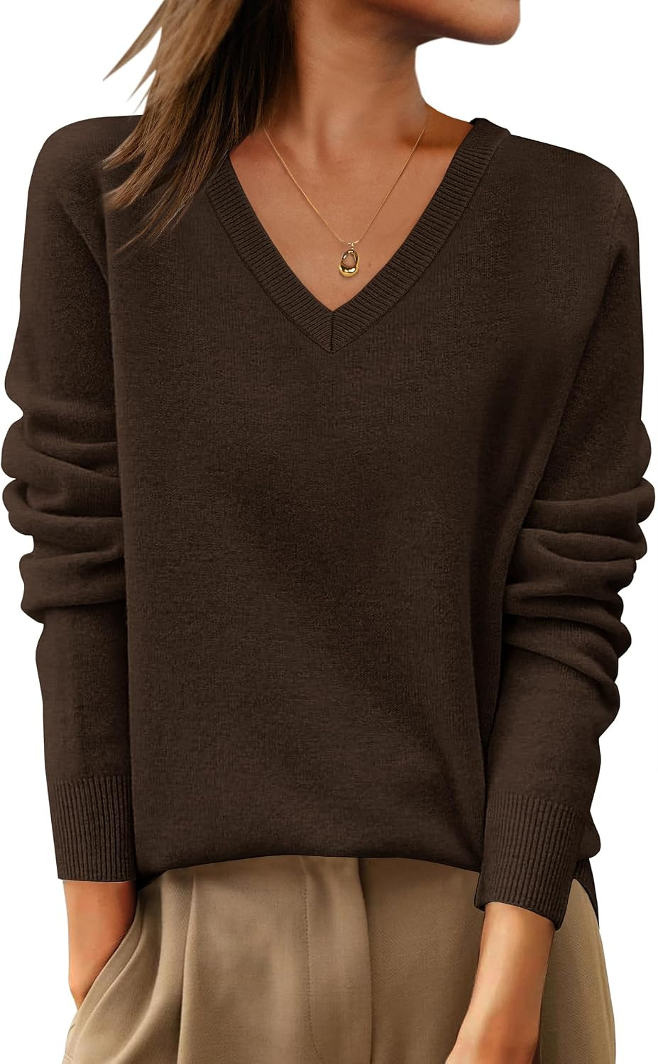 ANRABESS Women 100% Wool Long Sleeve Sweaters Fall Business Casual Outfits | Amazon (US)