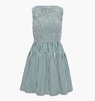 The Cosima Mini Nap Dress - Green Stripe | Hill House Home US