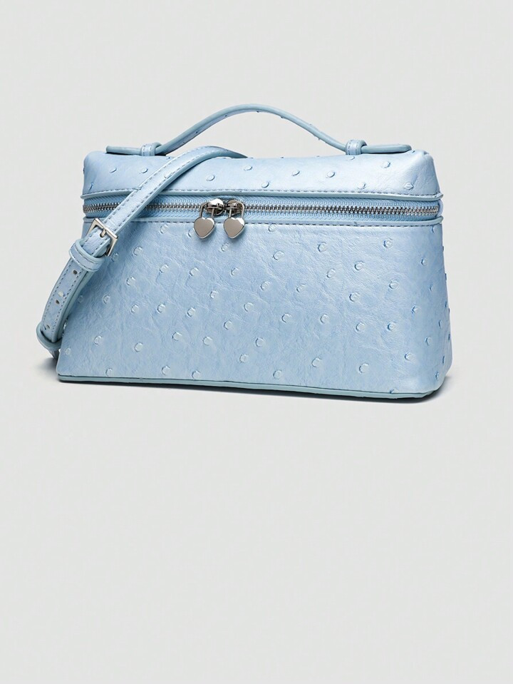 1pc Solid Color Ostrich Grain PU Square Crossbody Bag, Small Purse For Women, Suitable For Daily ... | SHEIN