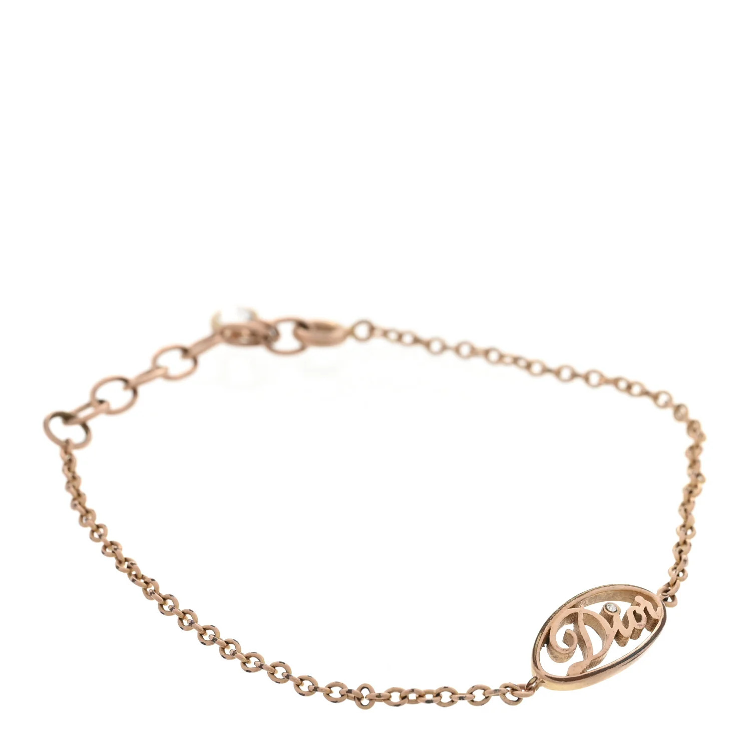 Crystal Dior Logo Bracelet Rose Gold | FASHIONPHILE (US)