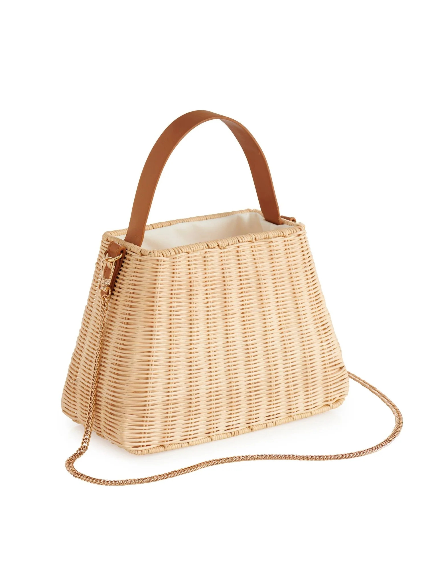 Rattan Bucket Bag with Gold Chain | Handcrafted Women's Handbag | Taylor Burke Home