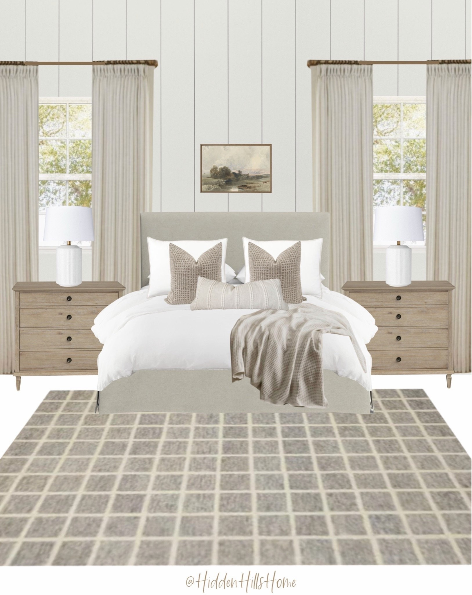 Bedroom decor mood board, modern cottage inspired bedroom, master bedroom design, e-design, home decor #bedroom
Wall color is Pure White

#LTKHome #LTKSaleAlert
