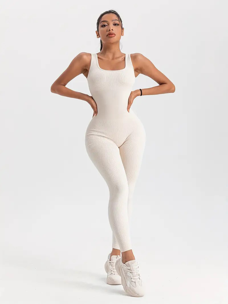 Ribbed Spots Jumpsuit Bodycon Sexy Body Shaper Sleeveless - Temu | Temu Affiliate Program