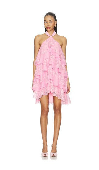 ELLIATT Poppy Tiered Mini Dress in Pink. - size L | Revolve Clothing (Global)