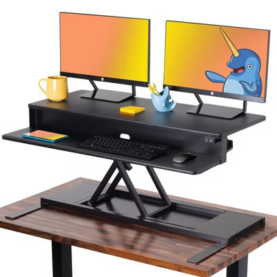 FlexPro Premier Electric Standing Desk Converter  40" Sit to Stand Workstation  Black  Stand Steady | Target