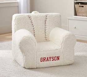Anywhere Chair®, Baseball Cozy Sherpa Slipcover Only | Pottery Barn Kids