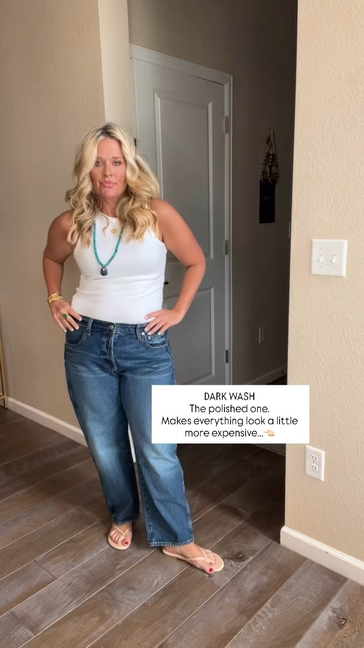 ✨Tap the bell, save and ❤️ start here over 40 fashion, midlife style, midsize fashion and luxury looks for less.  

⬇️Sizing information:
12 (size up if in between sizes.) 

These are my favorite and most worn jeans right now. 👖

They’re relaxed without looking sloppy, comfortable through the middle, and roomy through the hips and thighs without overwhelming my shape.

The 100% cotton gives them structure, so they skim instead of cling and keep that easy boyfriend shape all day.

Completely Outfit Physics™ approved with SKIM + STRUCTURE + BALANCE.

If you want one jean you can wear on repeat with tees, sweaters, sneakers, or flats, this is the pair I’d buy.

👑 Helping you look good, feel good.-Lindsey Denver   Check back daily for belly-friendly style, confidence, and Outfit Physics™.

#LTKOver40 #LTKMidsize #LTKPlusSize

Comment SHOP below to receive a DM with the link to this post on my LTK ⬇ https://liketk.it/6mMz3
