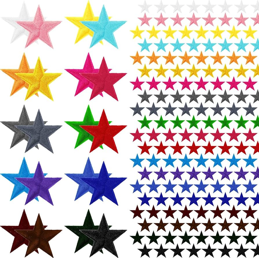 80 Pcs Star Iron on Patches Mini 5 Star Embroidered Patches Star Sew on Patches Decorative Patche... | Amazon (US)
