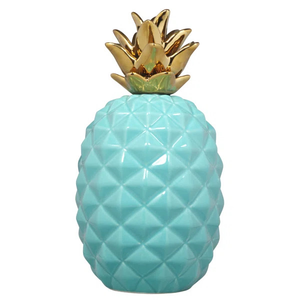 9"H PINEAPPLE W/GOLD CROWN | Wayfair North America