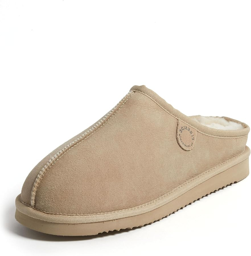 Fireside by Dearfoams Men's Grafton Shearling Slipper, Memory Foam Suede Clog, Indoor/Outdoor Sli... | Amazon (US)