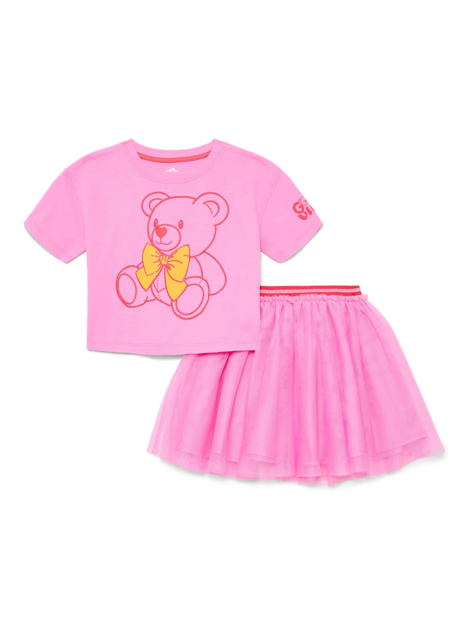 Valentine's Day Toddler Girls Graphic Crewneck Top and Skirt Set from Way to Celebrate, Sizes 12M... | Walmart (US)