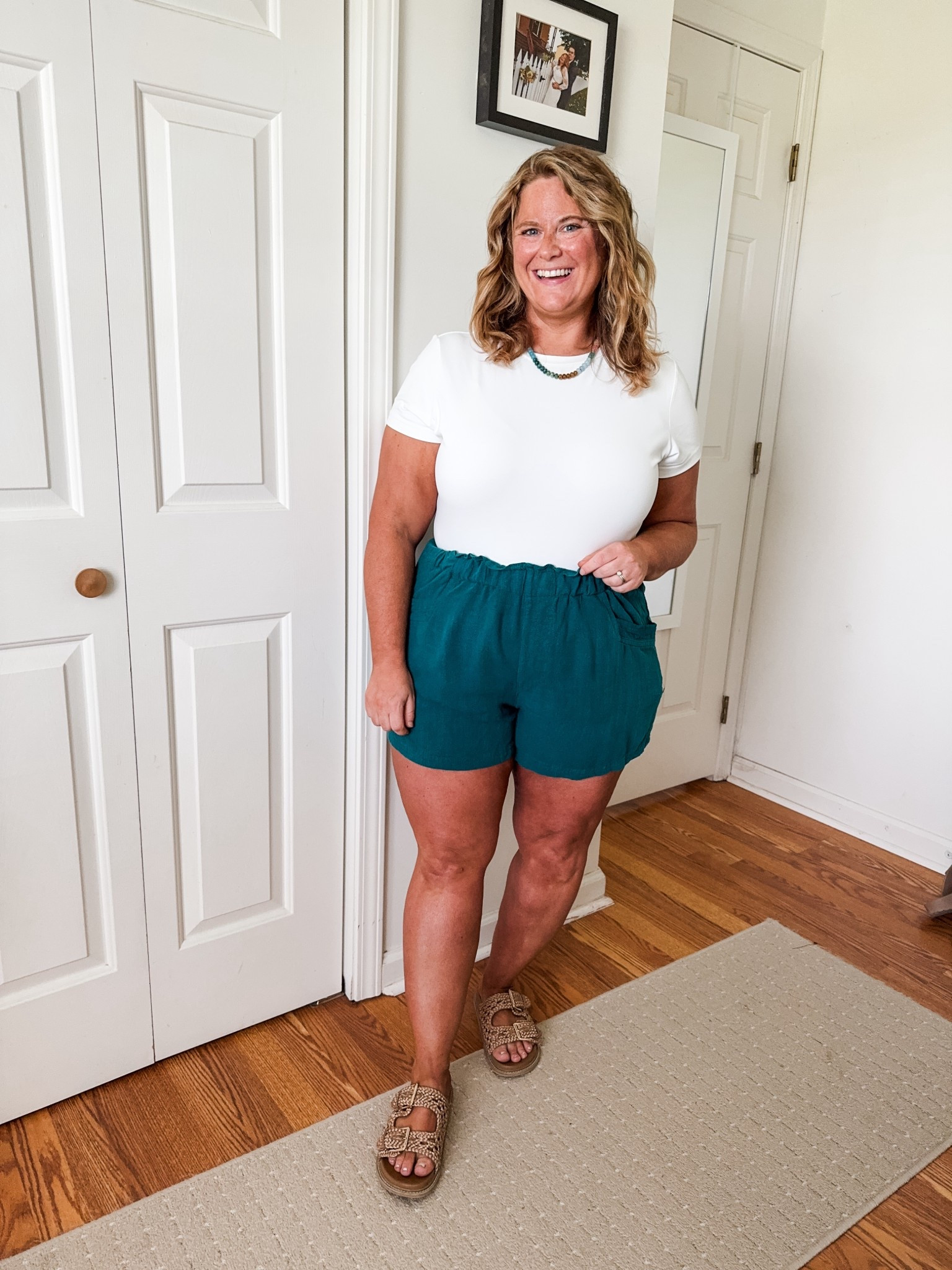 These shorts are so good! Wearing an XL.  Nice and loose in my belly.  Wearing an XL in the tee too  

#LTKFindsUnder50 #LTKSeasonal #LTKMidsize