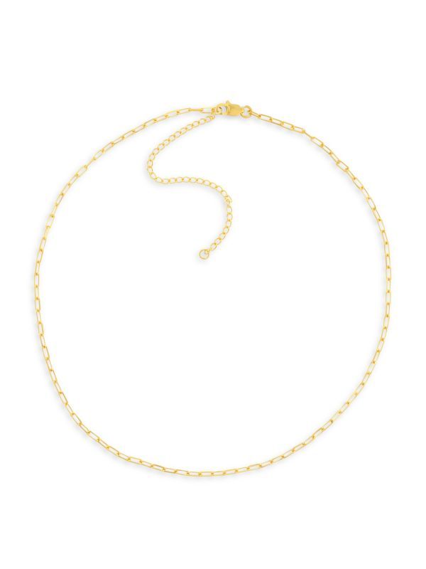 14K Yellow Gold Mini Paperclip Necklace | Saks Fifth Avenue OFF 5TH
