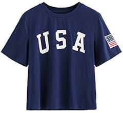 SweatyRocks Women's Letter Print Crop Tops Summer Short Sleeve T-Shirt | Amazon (US)