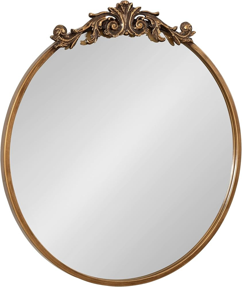Kate and Laurel Arendahl Ornate Glam Round Mirror; 24 Inch Diameter; Gold; Dramatic Baroque Style... | Amazon (US)