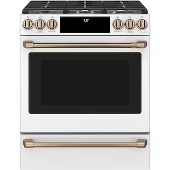 Cafe 30-in 6 Burners 5.6-cu ft Self-Cleaning Air Fry Slide-in Smart Natural Gas Range (Matte Whit... | Lowe's