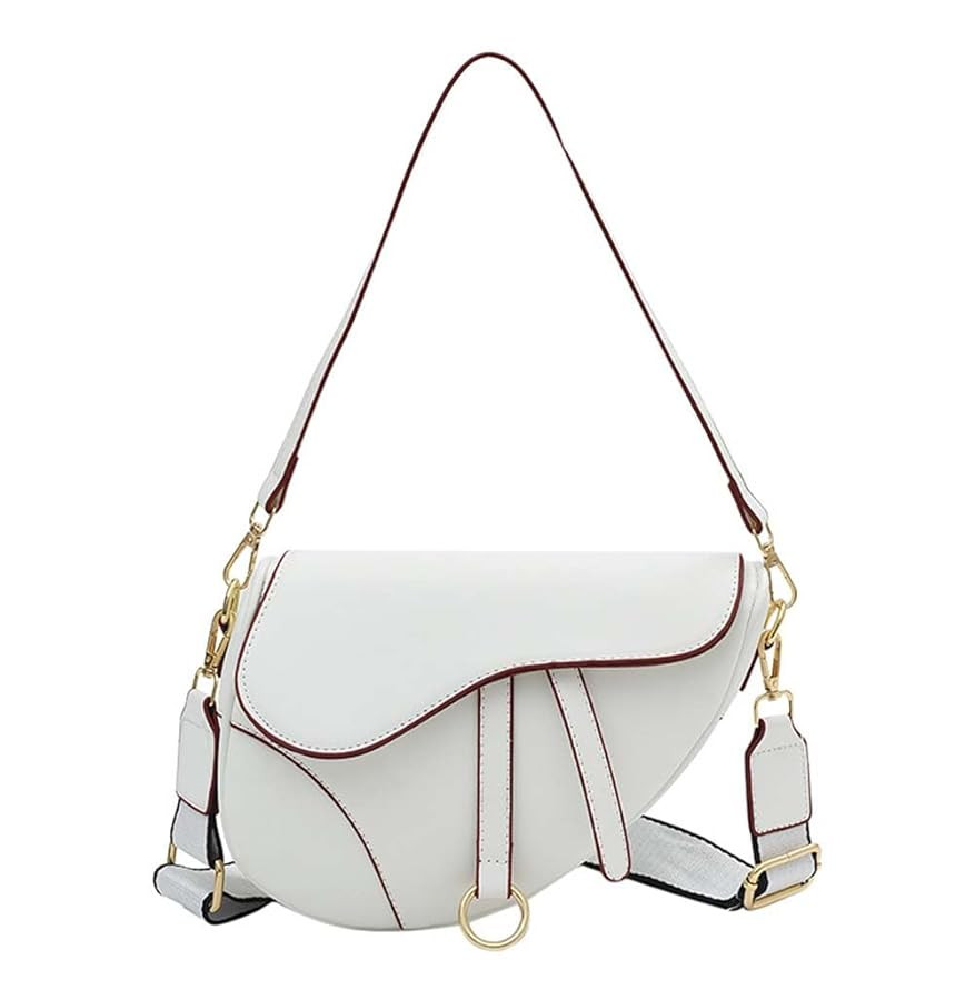 PURFANREE Women Trendy Small Clutch Purse Saddle Shoulder Bag Underarm Handbag Satchel HandBag Cr... | Amazon (US)