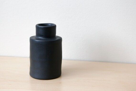 Matte Black Pottery Bud Vase Modern Ceramic Small Hygge Decor | Etsy | Etsy (US)