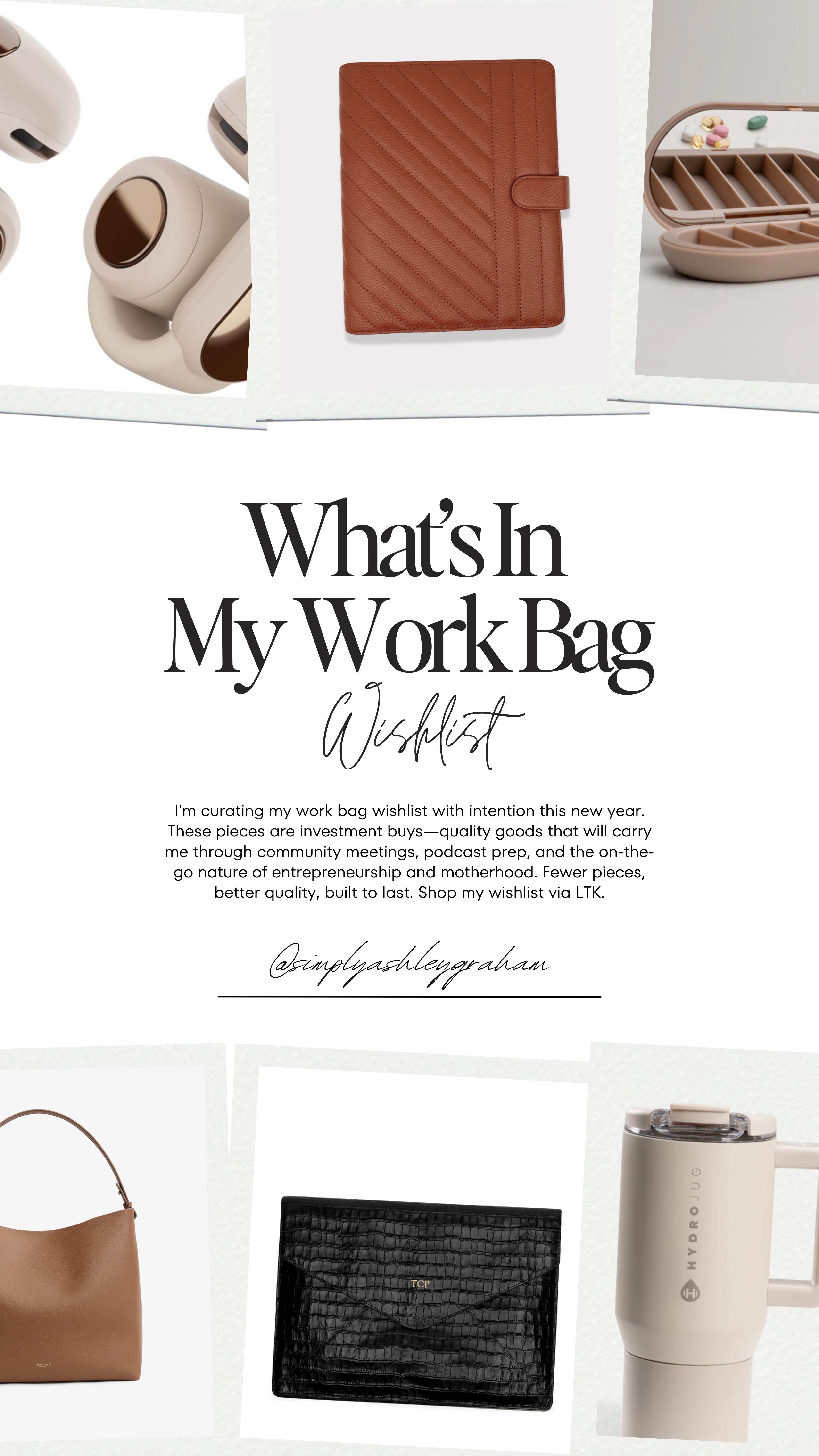 I'm curating my work bag wishlist with intention this new year. These pieces are investment buys—quality goods that will carry me through community meetings, podcast prep, and the on-the-go nature of entrepreneurship and motherhood. Fewer pieces, better quality, built to last. Shop my wishlist via LTK! 

 #LTKdayinmylife #LTKmomlife #LTKWorkwear
