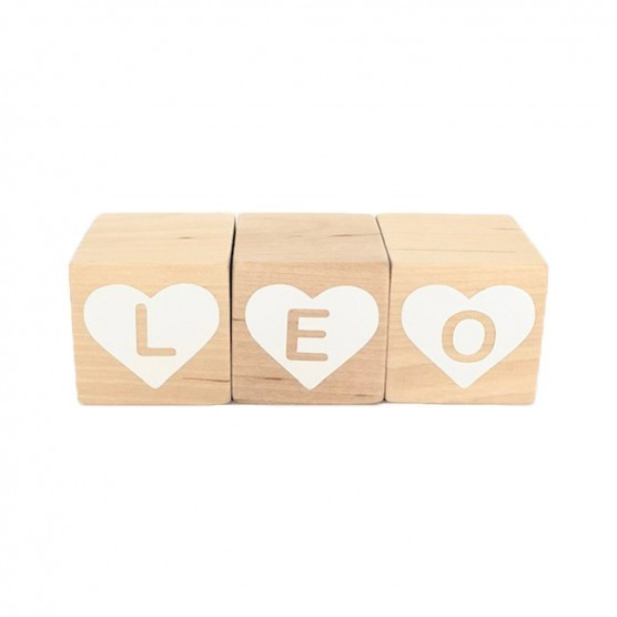 Modern Blocks Custom Heart Letter Blocks | The Tot