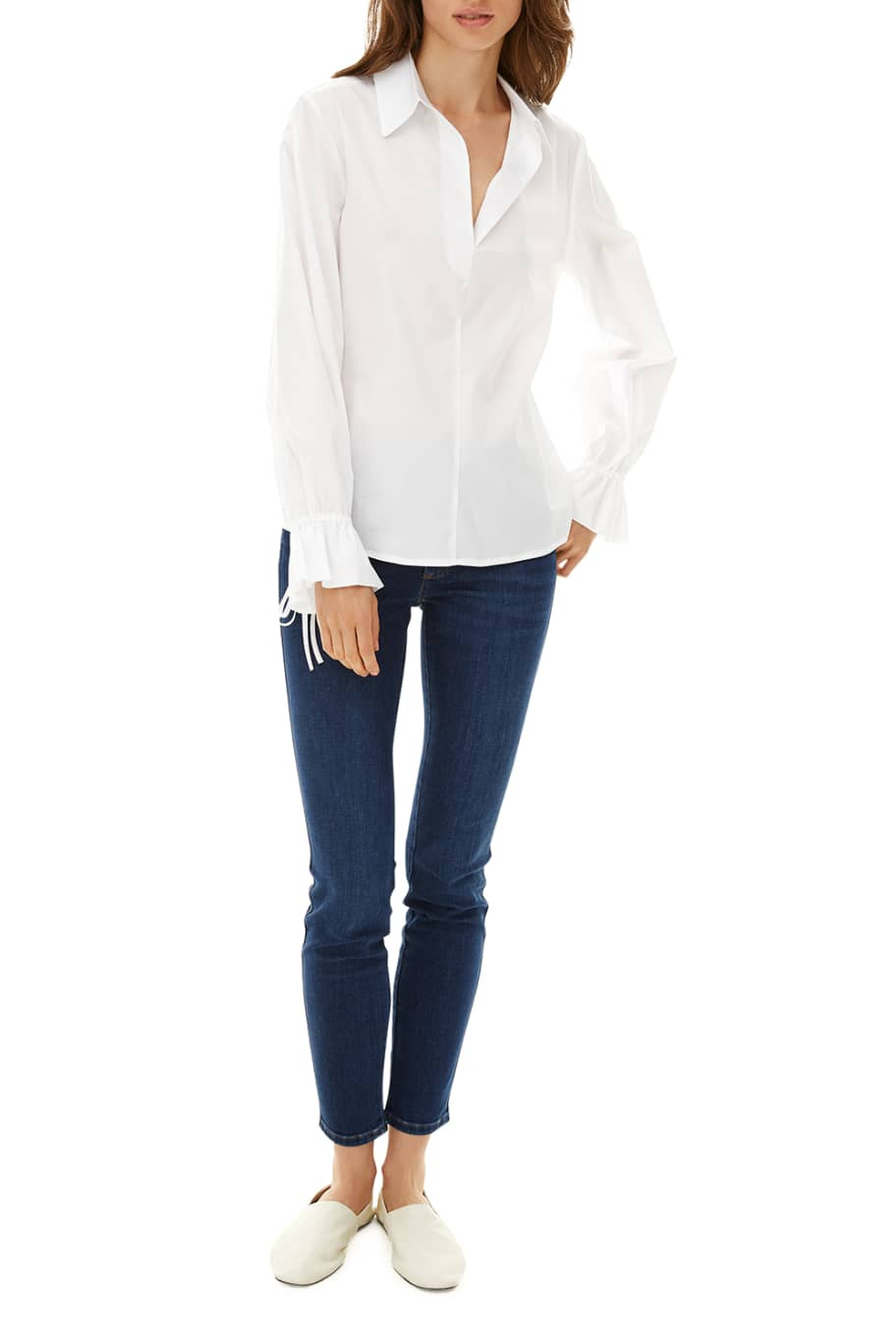 Harshman Aster Twill Popover Blouse | Neiman Marcus