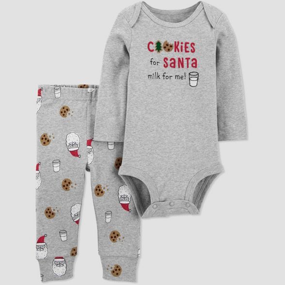 Baby 2pc 'Cookies for Santa' Top and Bottom Set - Just One You® made by carter's Gray | Target