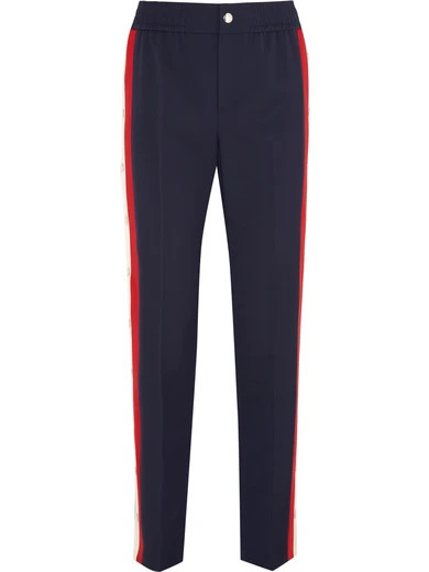 Striped wool-blend crepe track pants | NET-A-PORTER (UK & EU)