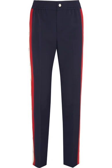 Striped wool-blend crepe track pants | NET-A-PORTER (UK & EU)