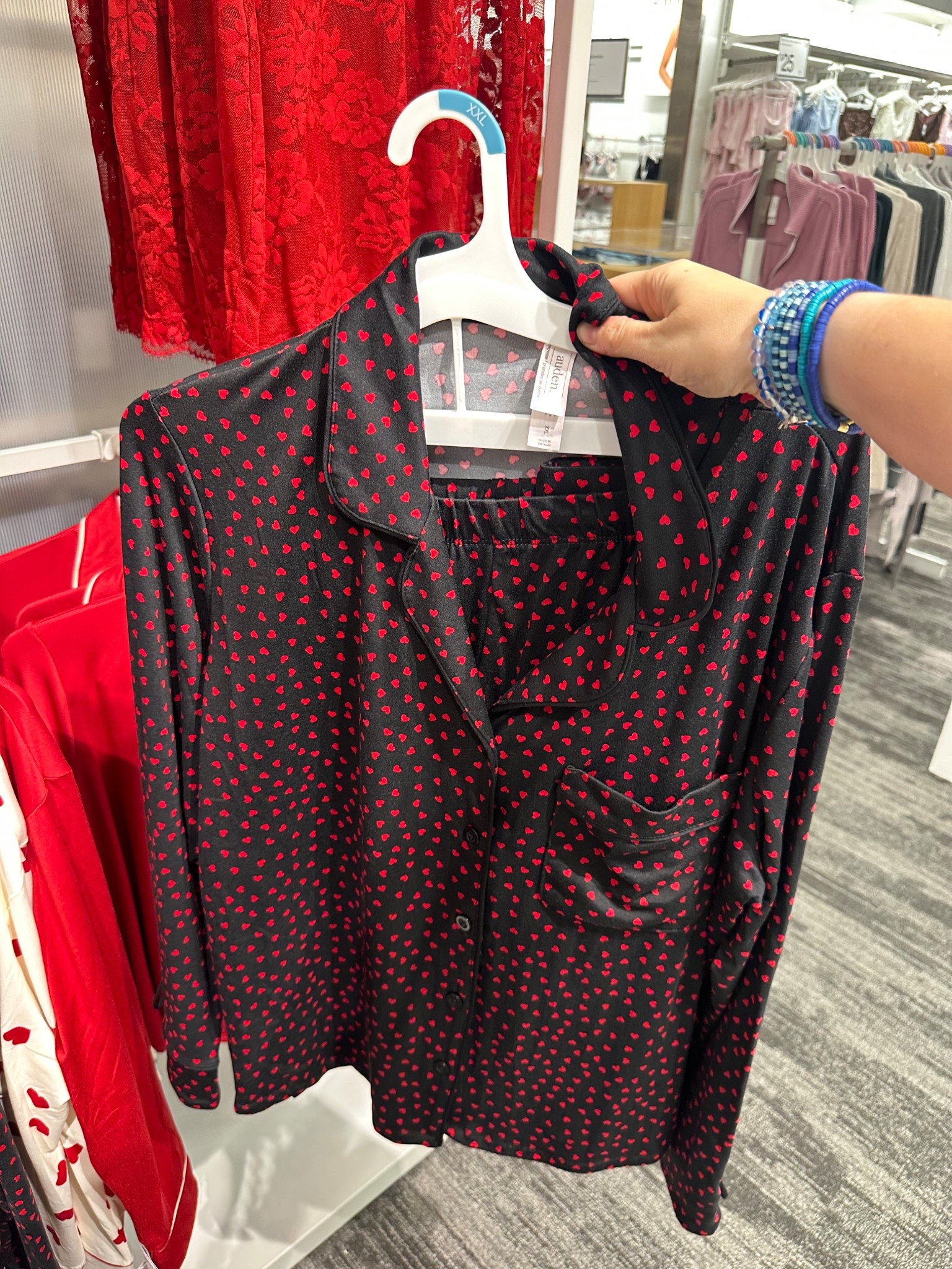 Love these black & red heart pajamas! It’s a shorts & long sleeve set! The material is great and they’re so soft! Range from sizes XS-4X! So cute as Valentine’s Day pajamas! The sleeves even have a little bow! Very low in stock! Only $30!

#LTKPlusSize #LTKFindsUnder50 #LTKMidsize