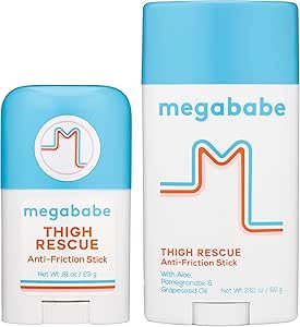 Megababe Anti-Chafe 2-Piece Bundle - Thigh Rescue Anti-Chafe Stick 2.12 oz & 0.81 oz Travel Size | Amazon (US)