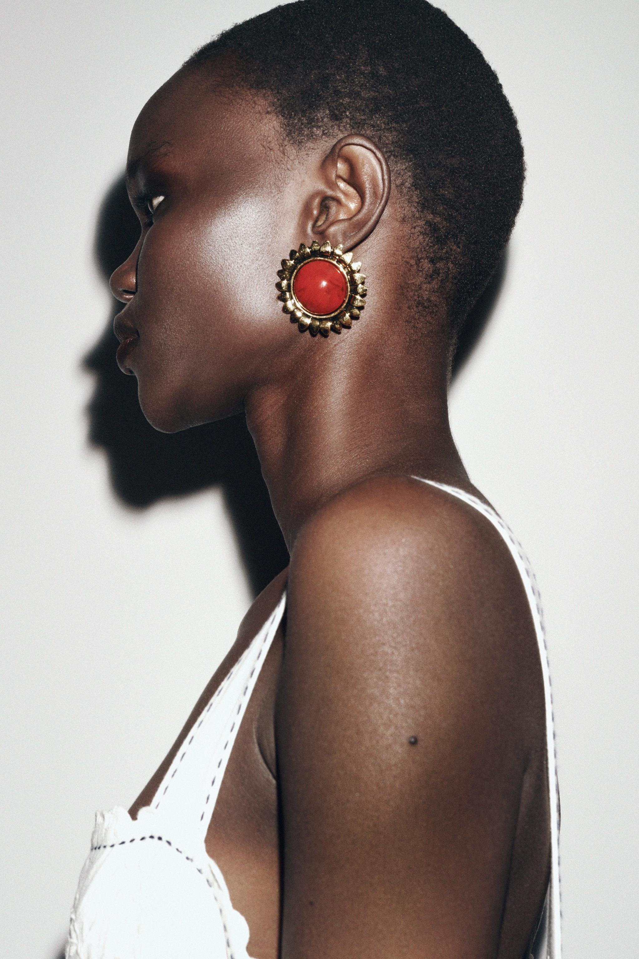 STONE SUN EARRINGS | Zara US