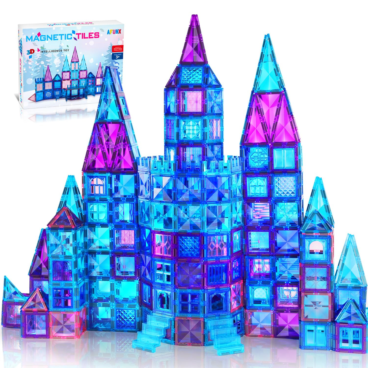 Magnetic Tiles, 116PCS Magnet Building Blocks, 3D Diamond Magnetic Blocks, Construction Stem Toys... | Amazon (US)