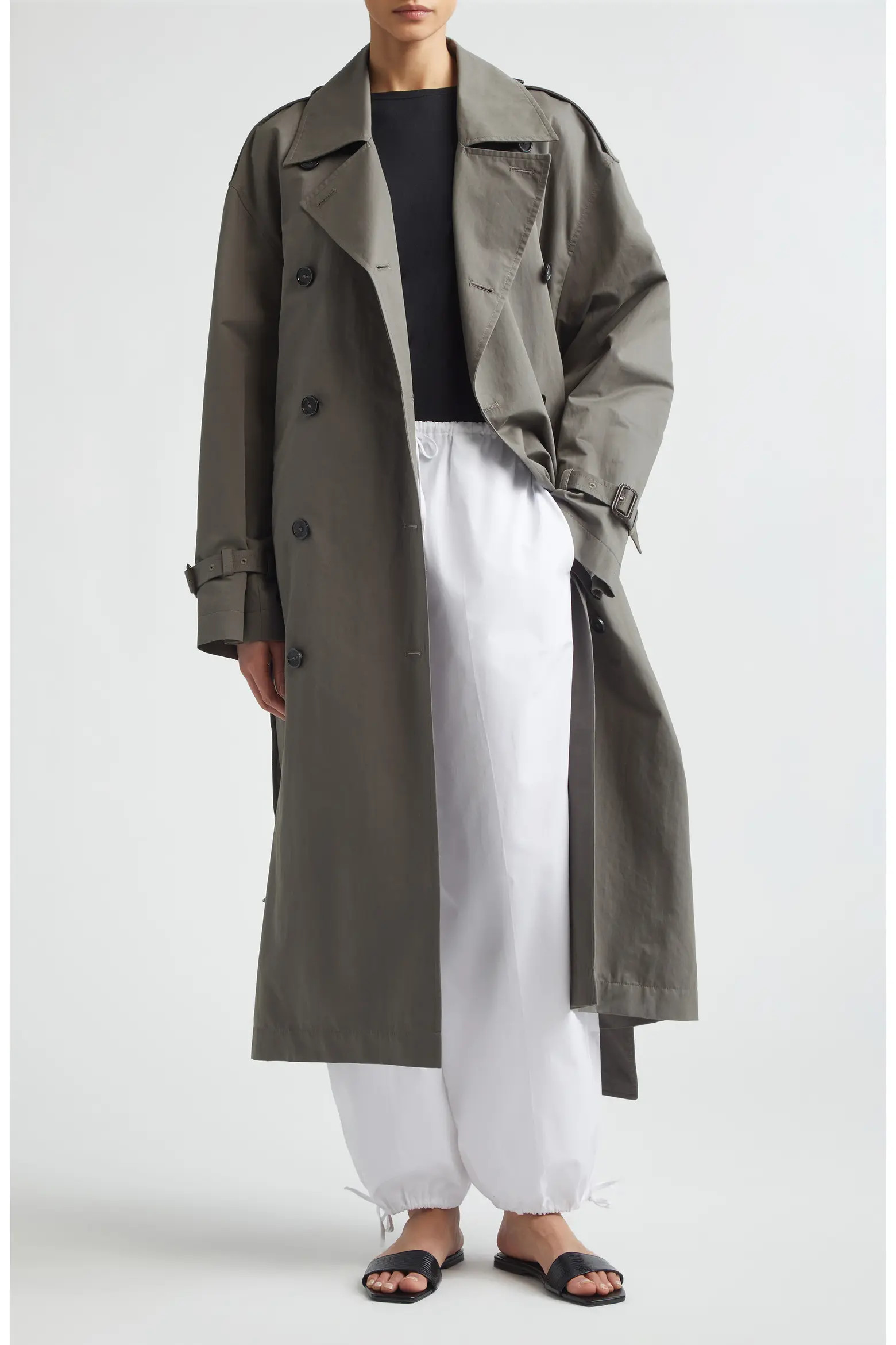 TOTEME Crisp Organic Cotton & Nylon Trench Coat (Women) | Nordstrom | Nordstrom
