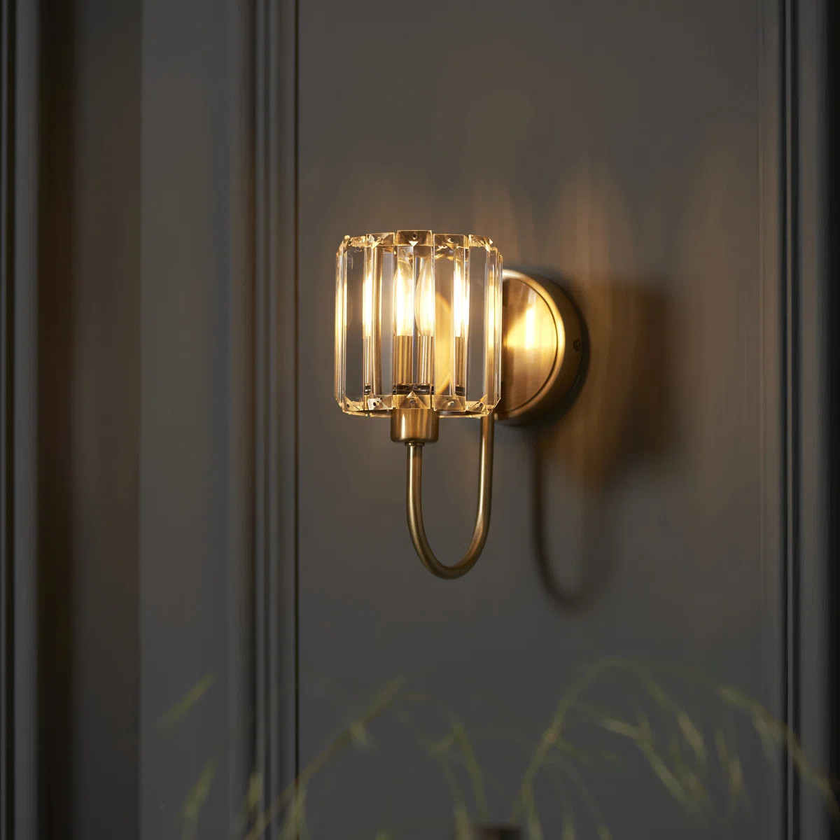 Ampelius Steel And Glass Armed Sconce | Wayfair UK
