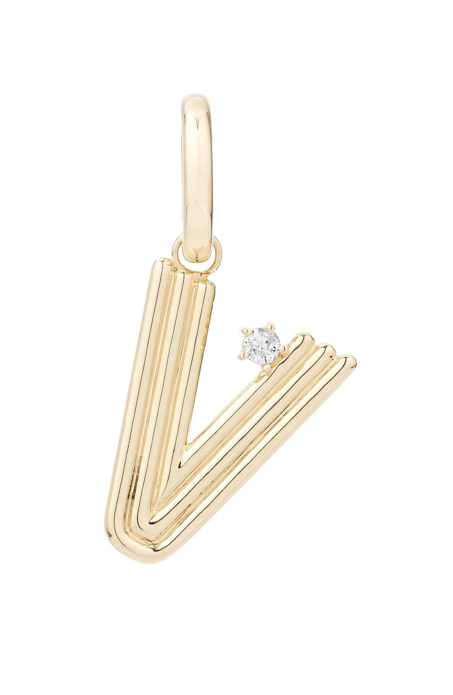 Groovy Initial Diamond Pendant Charm | Nordstrom