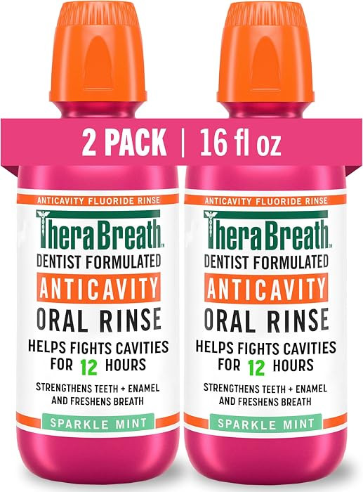 TheraBreath Anticavity Fluoride Mouthwash, Sparkle Mint, Dentist Formulated, 16 Fl Oz (2-Pack). | Amazon (US)