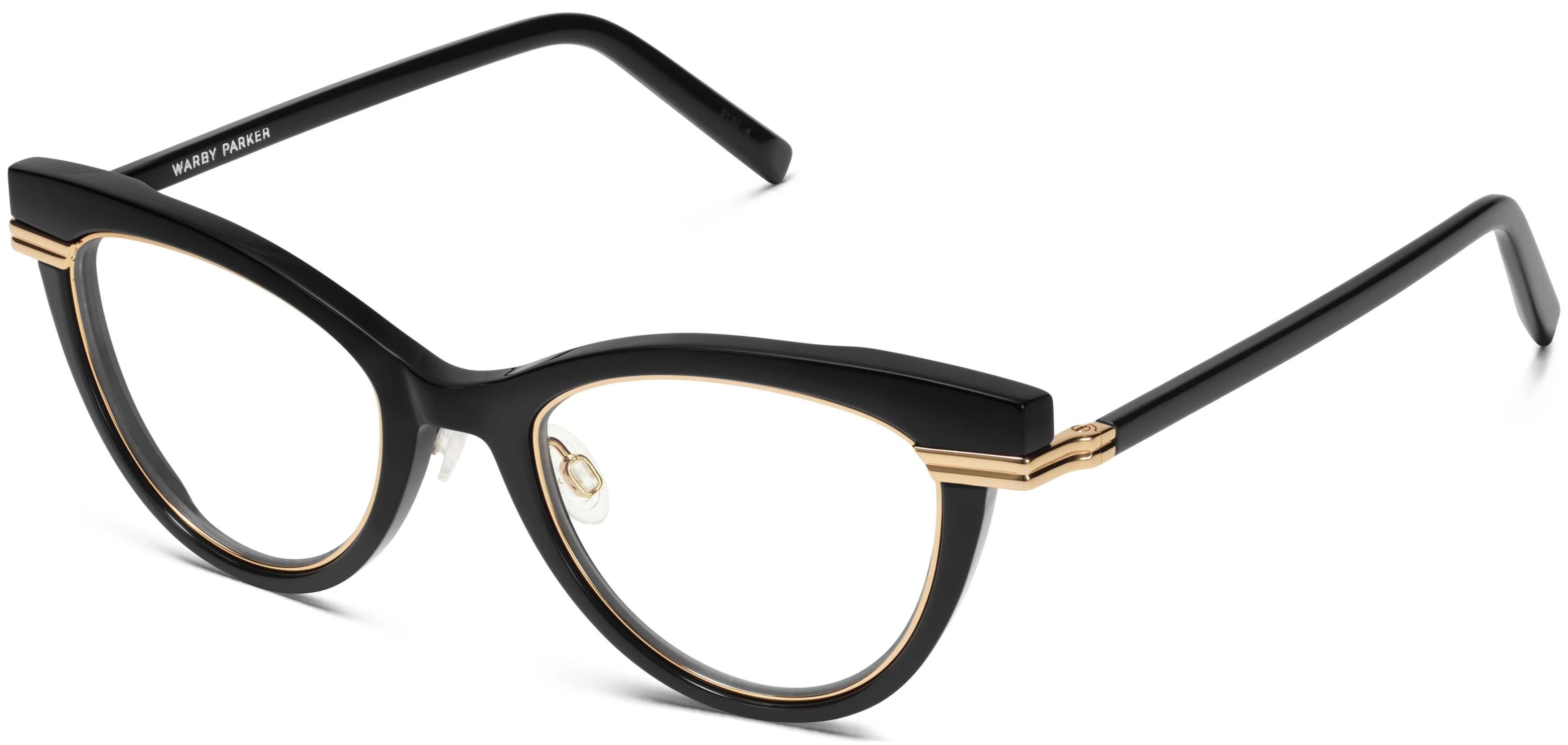 Aurelia Eyeglasses in Jet Black with Polished Gold | Warby Parker | Warby Parker (US)