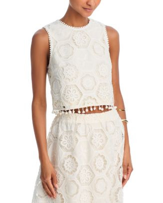 AQUA Crochet Tank Top - Exclusive   | Bloomingdale's Women | Bloomingdale's (US)