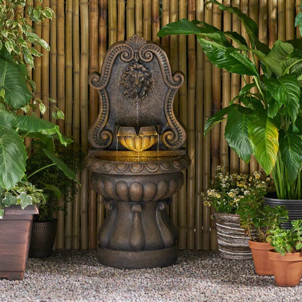 Majestad Outdoor Weather Resistant Floor Fountain with Light | Wayfair North America