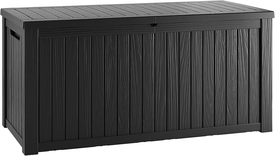 180 Gallon Lockable Resin Deck Box, Waterproof & UV-Resistant Outdoor Storage Box for Outdoor Cus... | Amazon (US)
