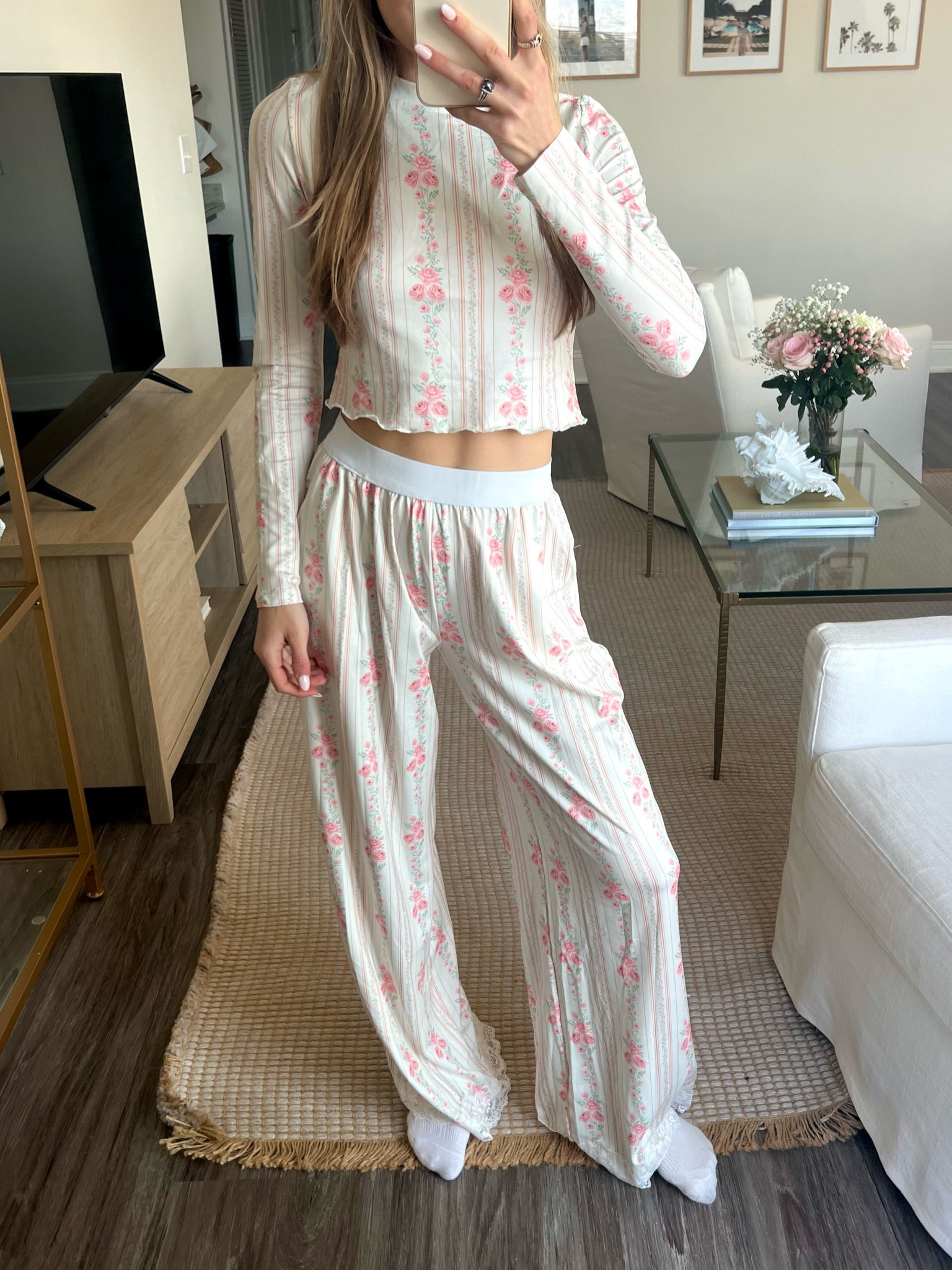 Cutest pjs!🌸 buttery soft spandex material- wearing size S!

#LTKFindsUnder50 #LTKStyleTip #LTKMostLoved