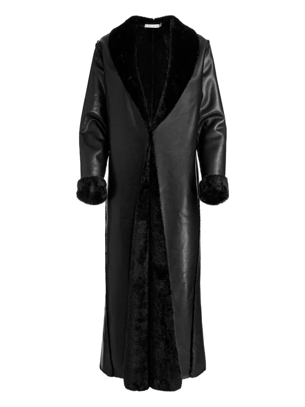 Alice + Olivia Shelby faux-shearling Maxi Coat | Black | FARFETCH | Farfetch Global
