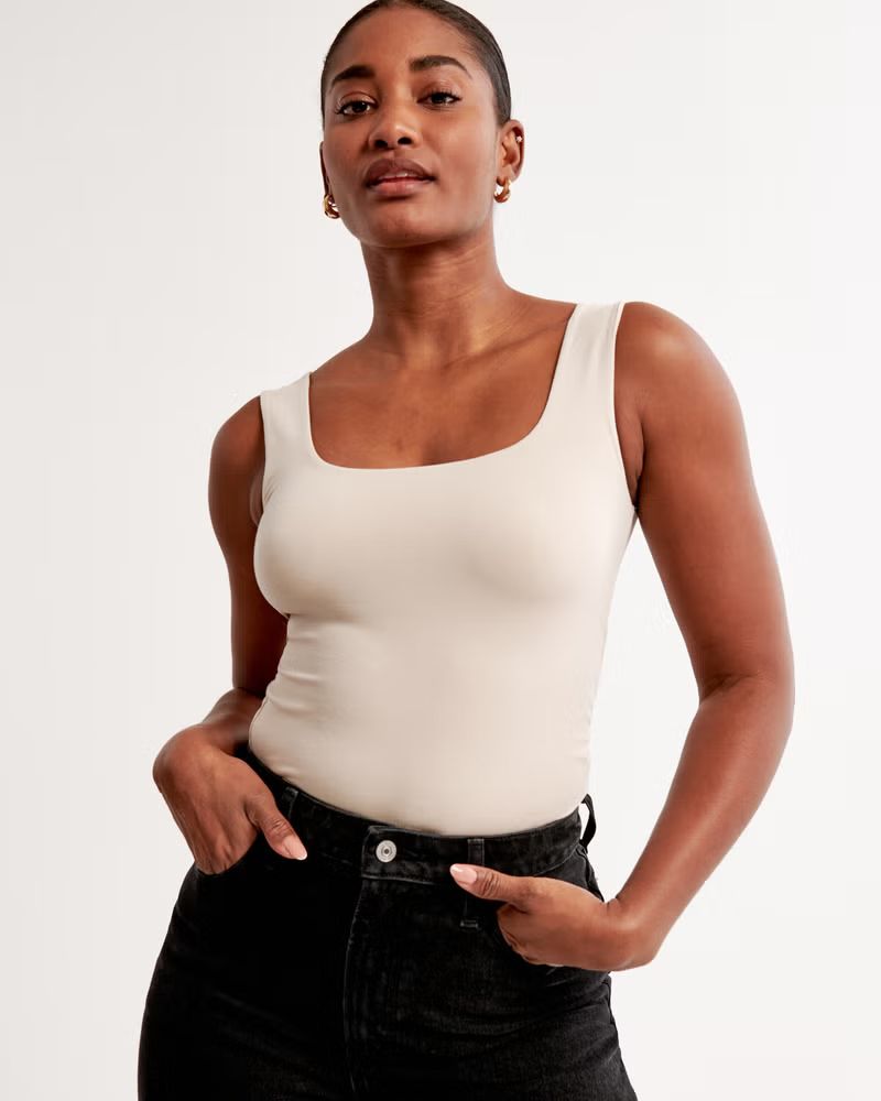 Cotton Seamless Fabric Squareneck Top | Abercrombie & Fitch (US)