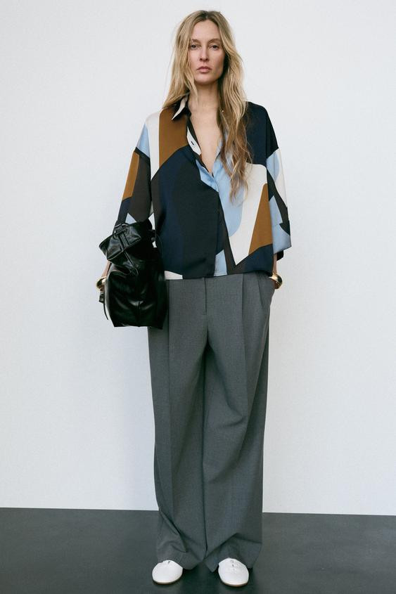 SATIN EFFECT PRINTED SHIRT | Zara US