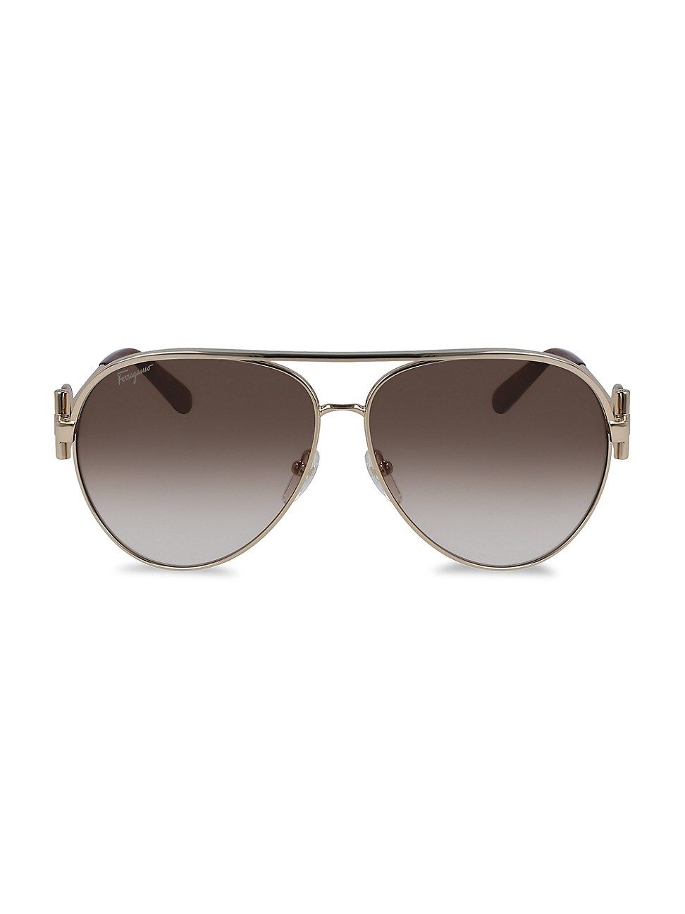 Women's Gancini 60MM Pilot Sunglasses - Gold | Saks Fifth Avenue