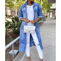 Women's Long Trench Denim Coat | Etsy (US)