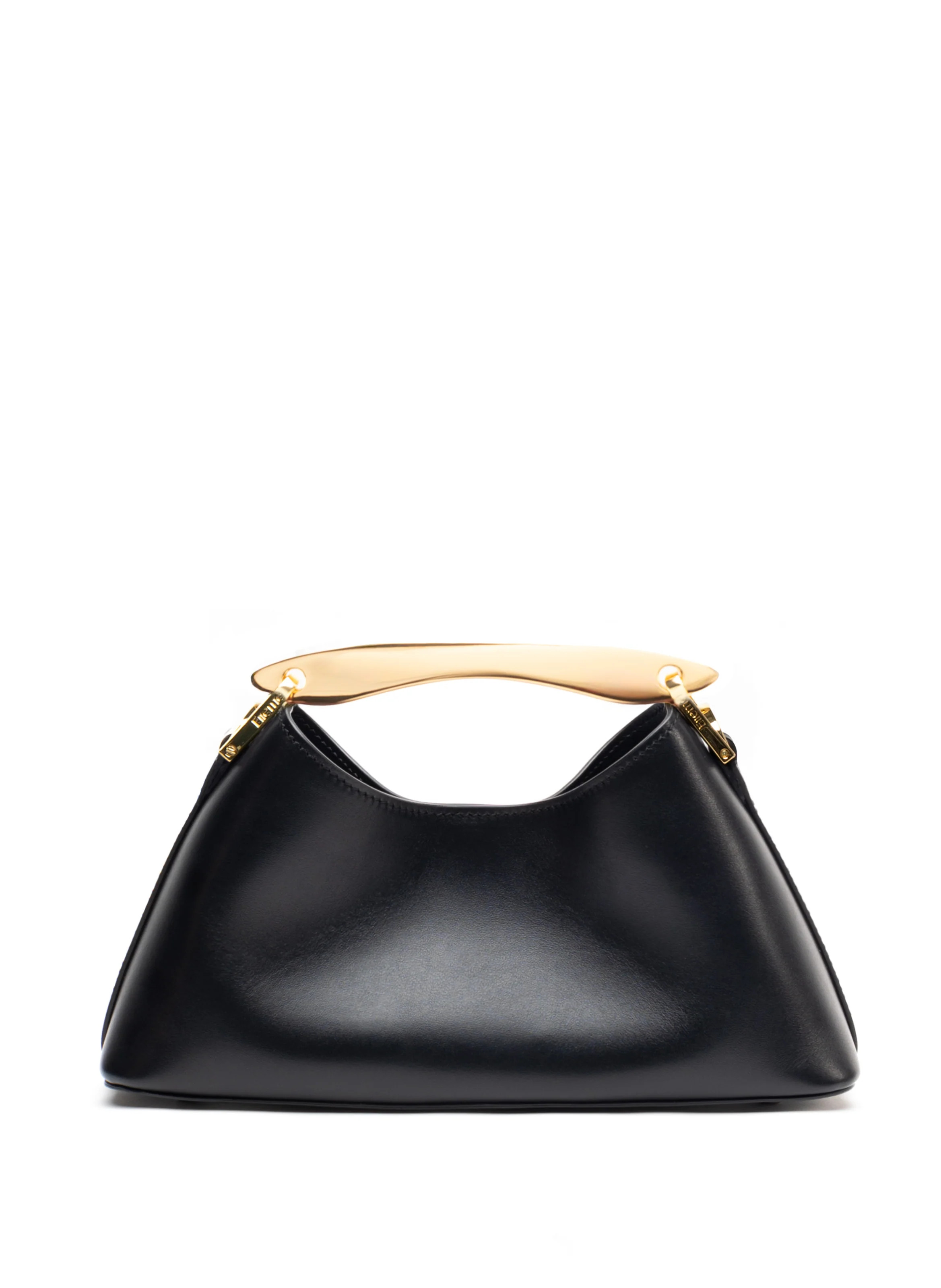 Mini Boomerang Leather Black Gold - Micro Bags for Women - Elleme | Elleme