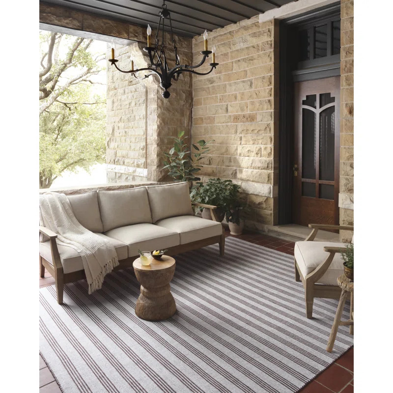 Magnolia Home by Joanna Gaines x Loloi Indoor / Outdoor Charlie Silver / Bark Area Rug | Wayfair North America